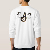 かわいい「幽霊モードオン」名前をカスタムするイニシャルハロウィーン スウェットシャツ (裏面)