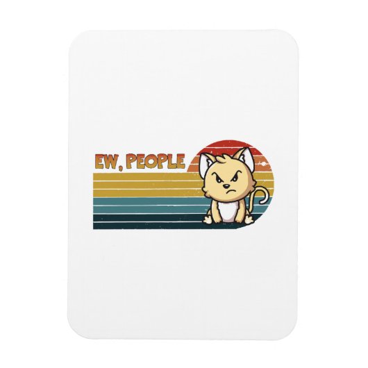 かわいい+怒った+猫好きな人 マグネット (縦)