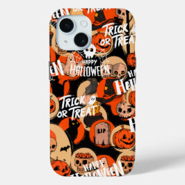 かわいい&怖いハロウィーンのスリリングな雰囲気 iPhone 15ケース