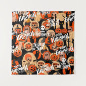  かわいい＆怖いハロウィーンの不気味な雰囲気 タペストリー (正面)