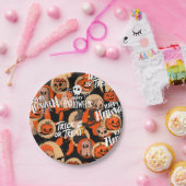 かわいい＆怖いハロウィーンの不気味な雰囲気 ペーパープレート (パーティー)