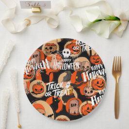 かわいい&怖いハロウィーンの不気味な雰囲気 ペーパープレート