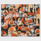  かわいい＆怖いハロウィーンの不気味な雰囲気 ラッピングペーパー (フラット)
