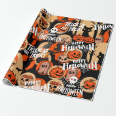  かわいい＆怖いハロウィーンの不気味な雰囲気 ラッピングペーパー (アンロールド)