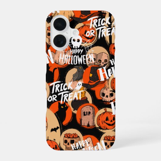  かわいい＆怖いハロウィーンの不気味な雰囲気 iPhone 16ケース (裏面)