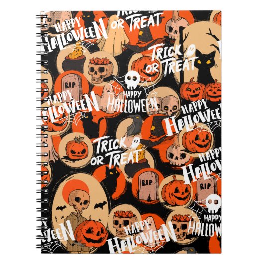 かわいい＆怖い ハロウィン スプーキーヴィブス ノートブック (正面)