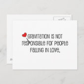 かわいい「恋に落ちる」引用文 ポストカード (正面/裏面)