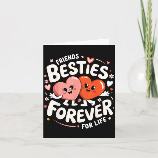 かわいい 恋 永遠 ハート 友情 ガール バレンタイン カード (正面)