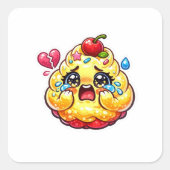 かわいい+悲しい+カップケーキ スクエアシール (正面)