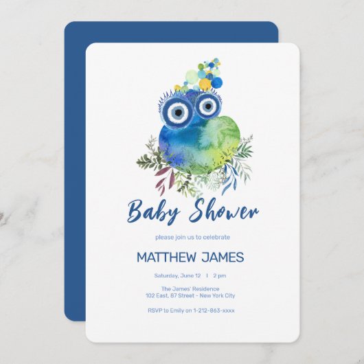 かわいい 惑星を救う リトルガイ 招待状 (正面/裏面)