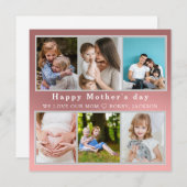 かわいい 愛してる ママ ハッピーマザーズデイ フォトコラージュ シーズンカード (正面/裏面)
