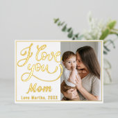 かわいい 愛してる ママ 母の日 フォト 箔シーズンカード (立ち正面)
