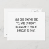 かわいい「愛し合う」結婚の引用文 ポストカード (正面/裏面)