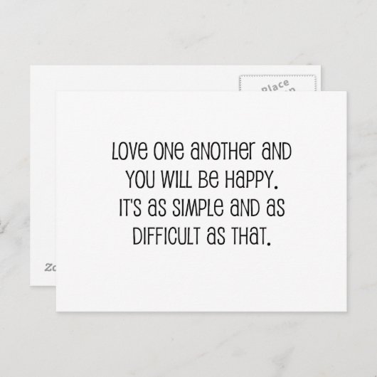 かわいい「愛し合う」結婚の引用文 ポストカード (正面/裏面)