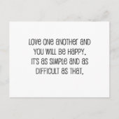 かわいい「愛し合う」結婚の引用文 ポストカード (正面)