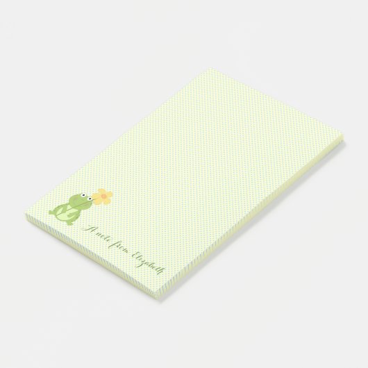 かわいい、愛らしい、おしゃれな水玉模様のカエル ポストイット (アングル)