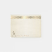 かわいい、愛らしい、おしゃれな、エレガントな、レース、猫 ポストイット (正面)