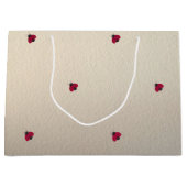 かわいい・愛らしい、てんとう虫、輝かしい ラージペーパーバッグ (正面)