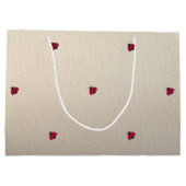 かわいい・愛らしい、てんとう虫、輝かしい ラージペーパーバッグ (裏面)