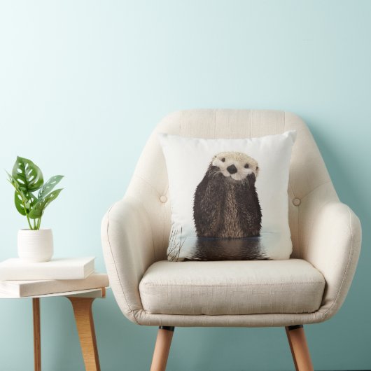 かわいい 愛らしい フワフワのカワウソの動物 クッション (椅子)