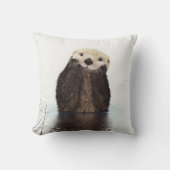 かわいい 愛らしい フワフワのカワウソの動物 クッション (正面)