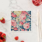 かわいい 愛らしい モダン 開花 花 スタンダードカクテルナプキン (インサイチュ)