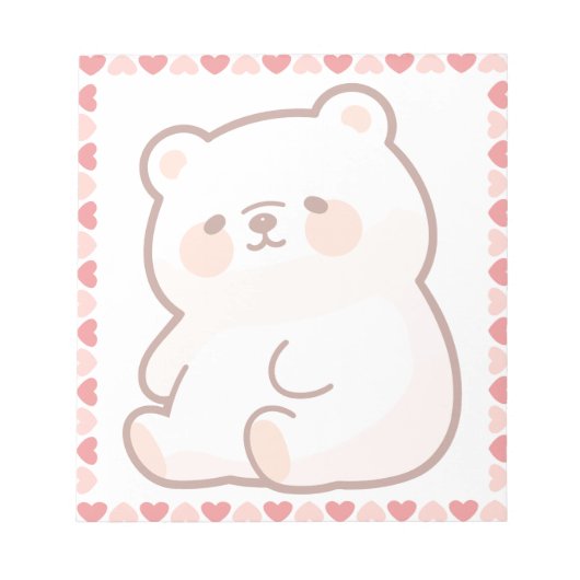 かわいい，愛，ハート，文房具 ノートパッド (正面)