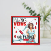 かわいい 懐かしい 看護師さん 太い血管が好きです シーズンカード (スタンド正面)