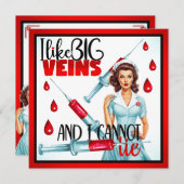 かわいい 懐かしい 看護師さん 太い血管が好きです シーズンカード (正面/裏面)