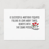 かわいい「成功した結婚」引用文 ポストカード (正面)