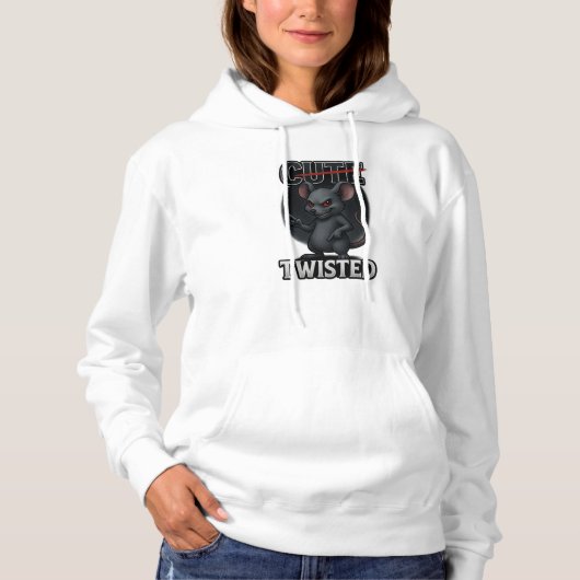 かわいい / 捻くれたねずみ – ダークユーモア パーカ (正面)