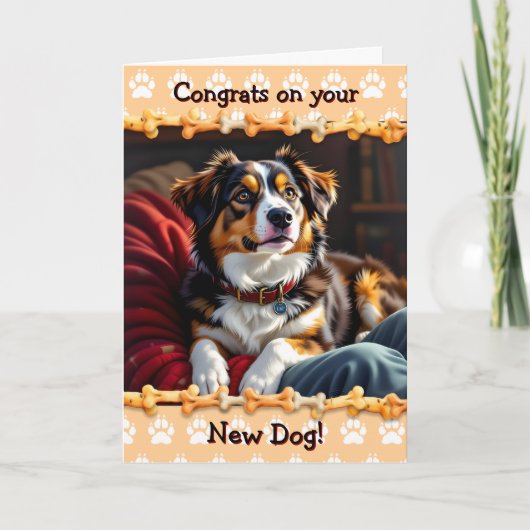 かわいい!新しい犬おめでとう カード (正面)