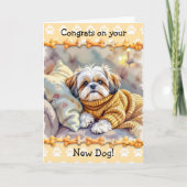 かわいい!新しい犬おめでとう カード (正面)