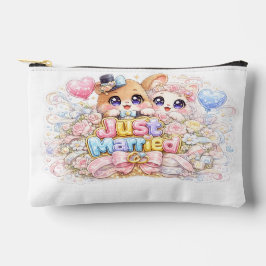 かわいい+新婚+カップル+動物+パステル+ピンバッジ アクセサリーポーチ