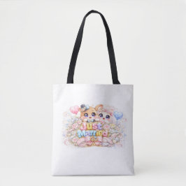 かわいい+新婚+カップル+動物+パステル+ピンバッジ トートバッグ