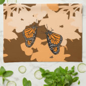 かわいい（昆虫）オオカバマダラ、モナーク蝶オレンジ キッチンタオル (折り畳み)