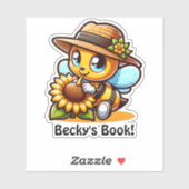 かわいい(昆虫)マルハナバチが帽子をかぶる シール (シート)