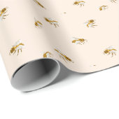 かわいい(昆虫)マルハナバチパターン中性自然ミツバチ ラッピングペーパー (ロールコーナー)