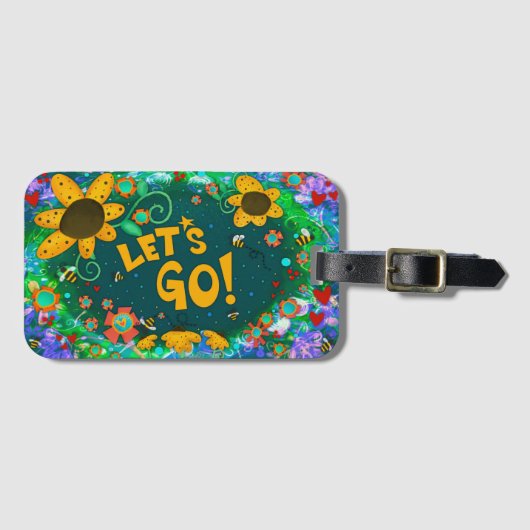 かわいい（昆虫）マルハナバチレッツインスピリシエかわいらしンスフローラ ラゲッジタグ (正面横)