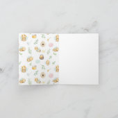 かわいい（昆虫）マルハナバチ水色シャワーサンキューカード サンキューカード (内部)