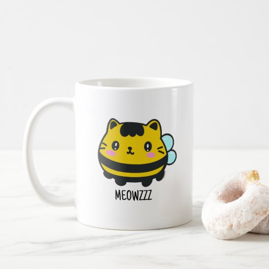 かわいい(昆虫)マルハナバチ猫 コーヒーマグカップ (ドーナツ)
