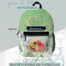 かわいい（昆虫）マルハナバチ プリントバックパック