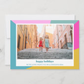 かわいい 明るい カラフル 幾何学 ユニーク 2枚の写真 シーズンカード (正面)