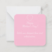 かわいい「最高のママ」ハート 3枚組 フォト ピンク&ホワイト ノートカード (裏面)