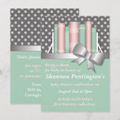 かわいい 本を持っておいで 赤ちゃんのお祝い 招待状 (正面/裏面)