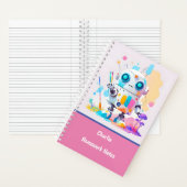 かわいい&楽しいロボットの絵の具飛び散り学校 ノートブック (内側)