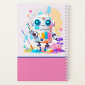 かわいい&楽しいロボットの絵の具飛沫 学校 ノートブック (裏面)
