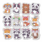 かわいい+楽しい動物のコレクション シール (正面)