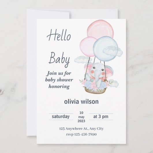 かわいい&楽しい子供の誕生日パーティー招待状 - 編集可能&印刷可能 招待状 (正面)