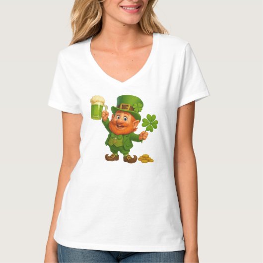 かわいい+気まぐれな小人 セントパトリックの日 Tシャツ (正面)